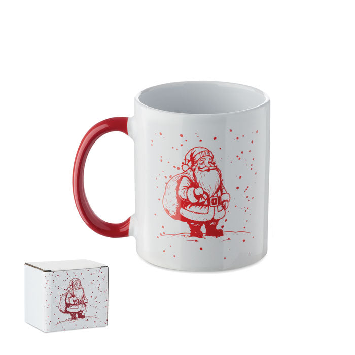 FESTIMUG Keramikbecher 300ml – Weiß/rot