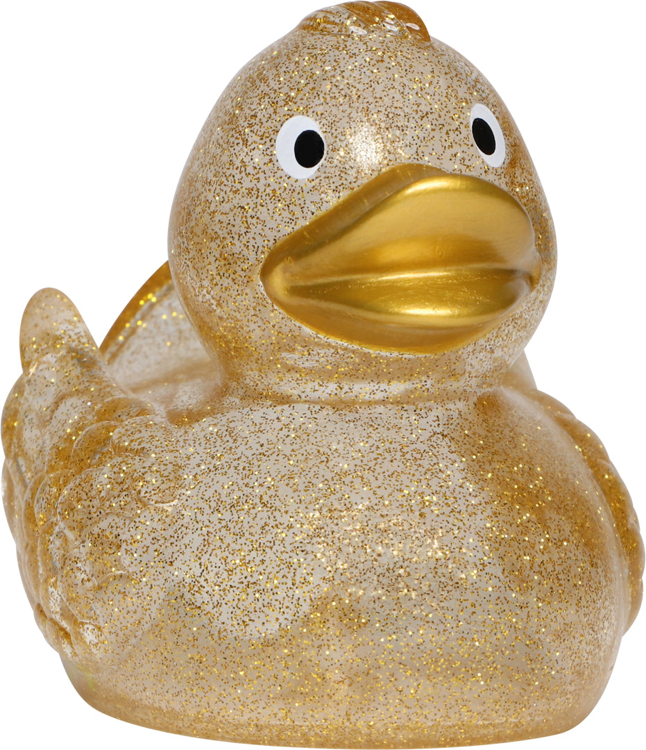 Quietsche-Ente – Glitzer/gold – 7,5 cm
