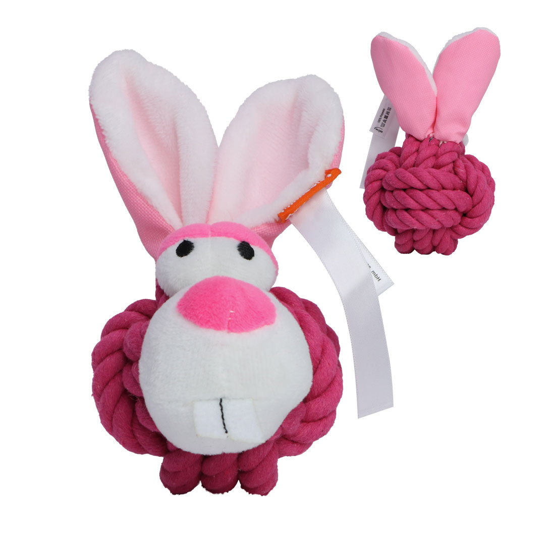 Hundespielzeug Knotentier Hase – Pink