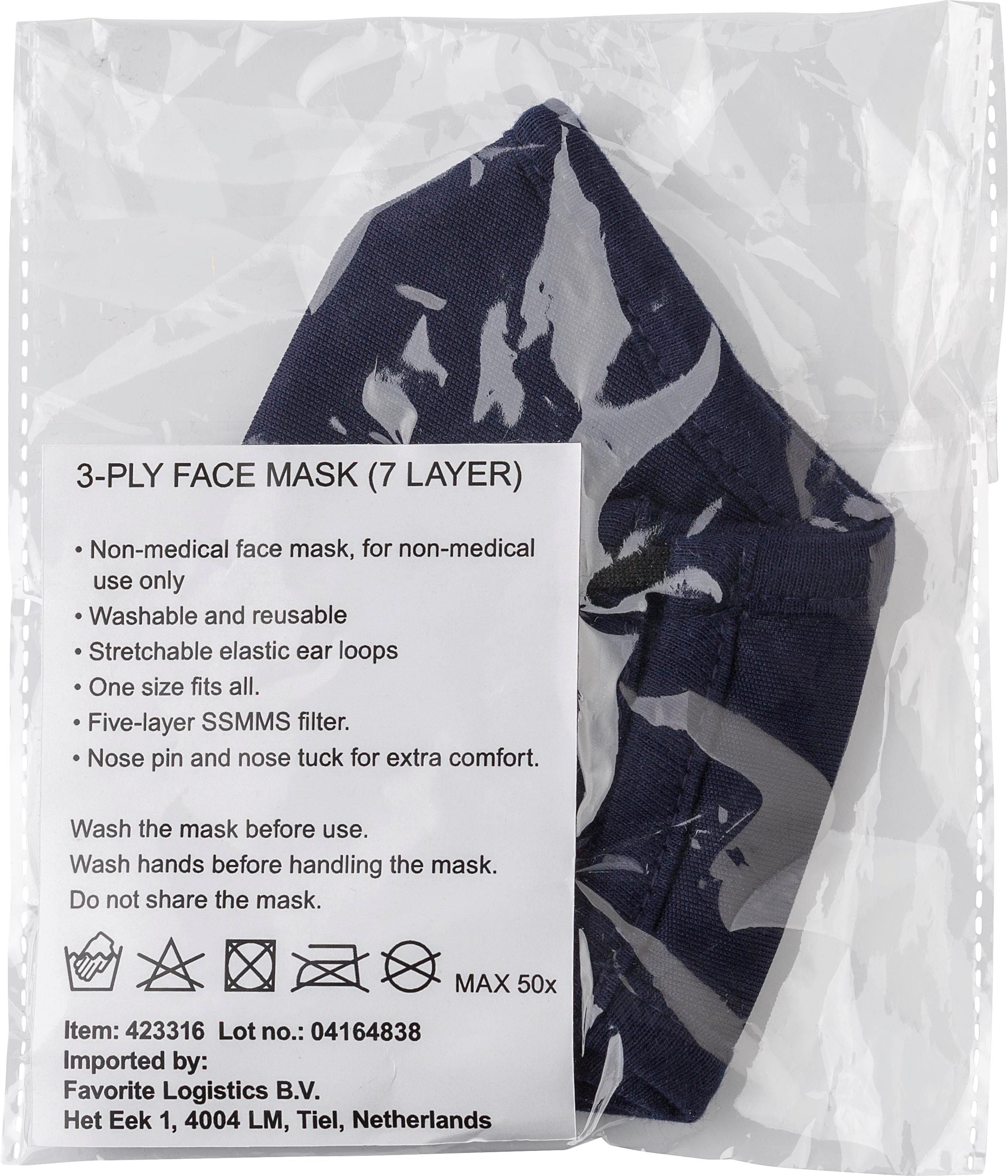 Wiederverwendbare Maske aus Baumwolle und Polyester Riyan