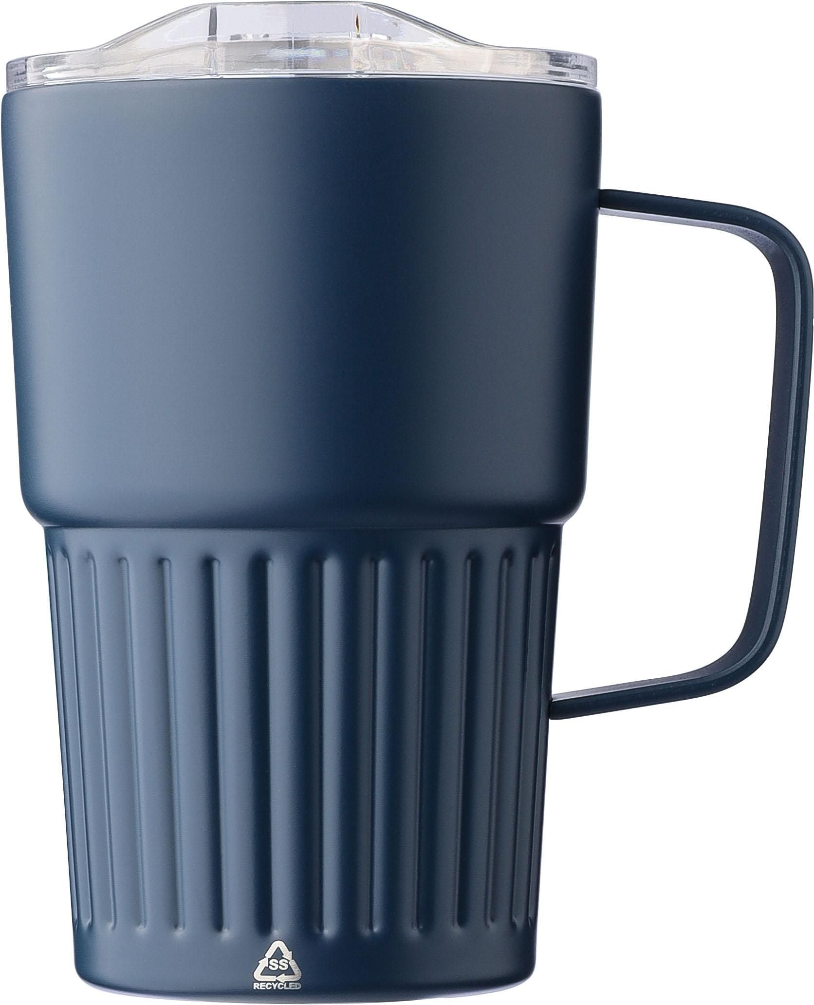 Recycelter Edelstahl-Reisebecher mit doppelter Wand (450 ml) Calo