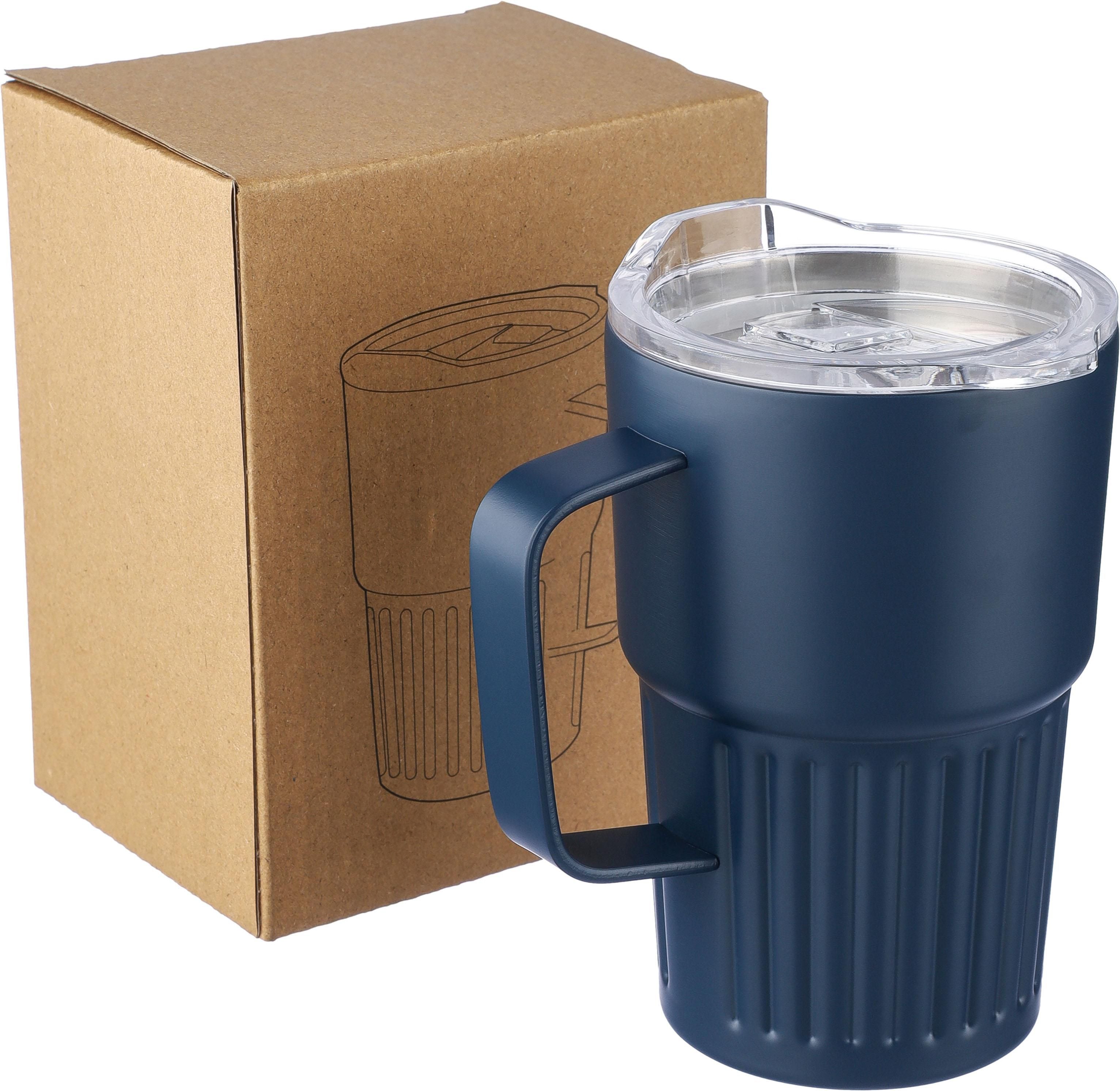 Recycelter Edelstahl-Reisebecher mit doppelter Wand (450 ml) Calo