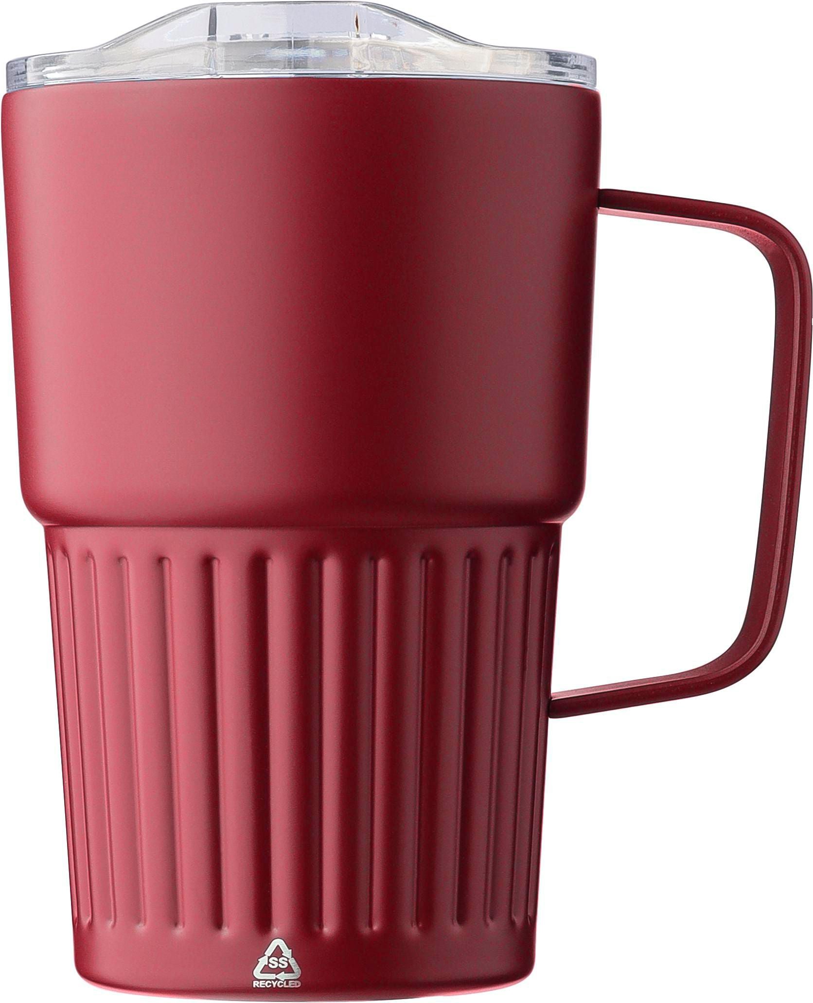 Recycelter Edelstahl-Reisebecher mit doppelter Wand (450 ml) Calo