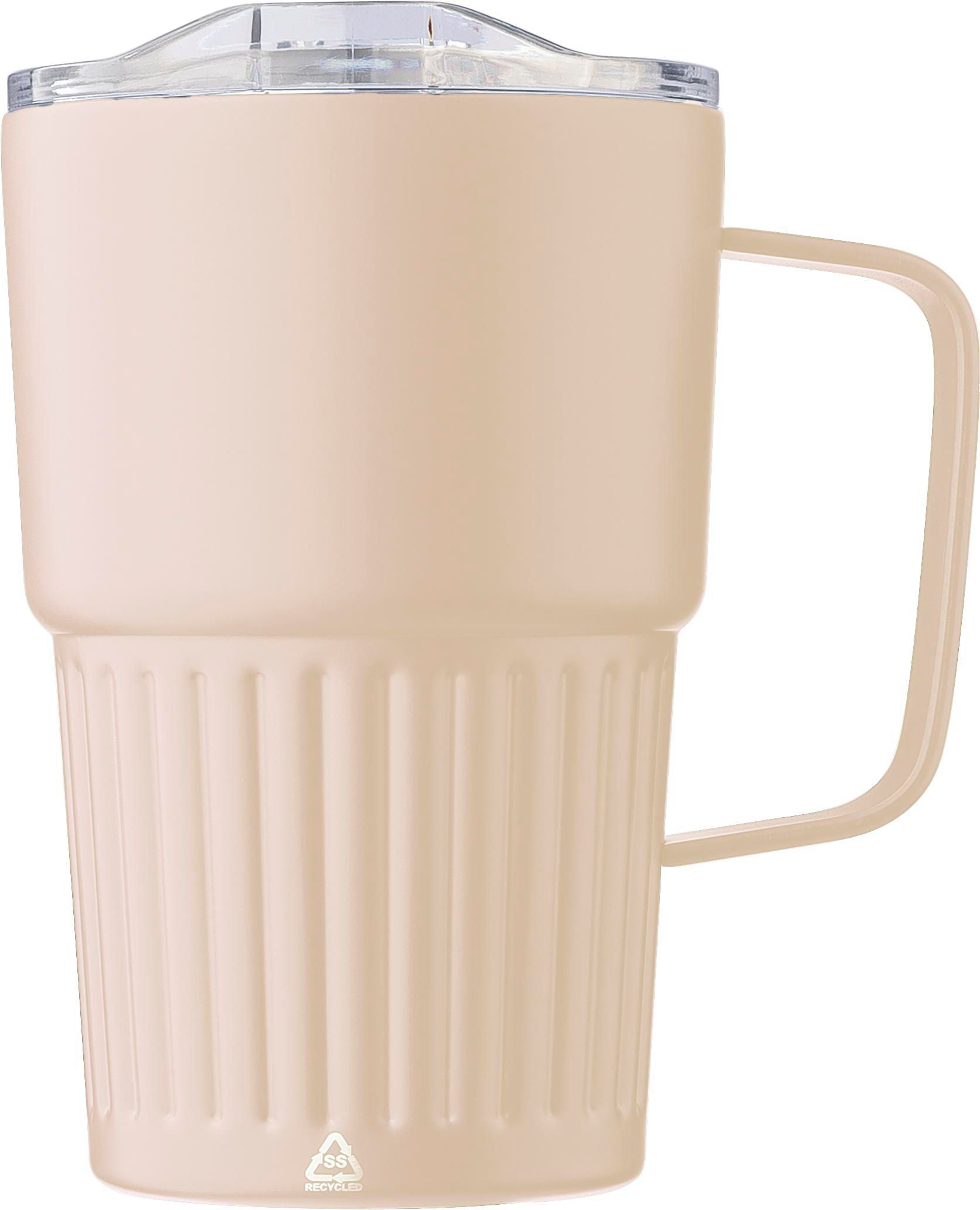 Recycelter Edelstahl-Reisebecher mit doppelter Wand (450 ml) Calo