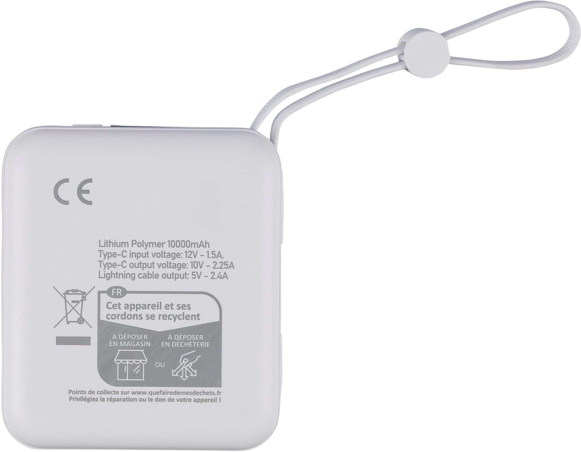 Recycelte ABS-Powerbank Jona
