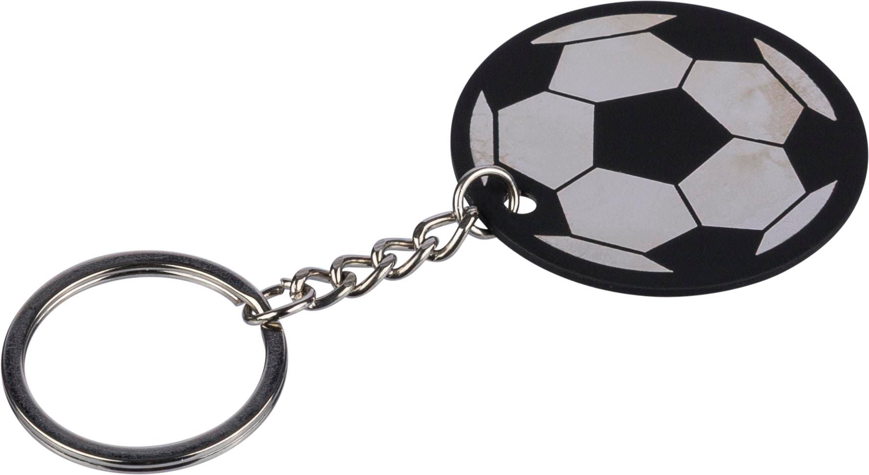 Schlüsselanhänger in Form eines Fußballs aus recyceltem Edelstahl von Ciro
