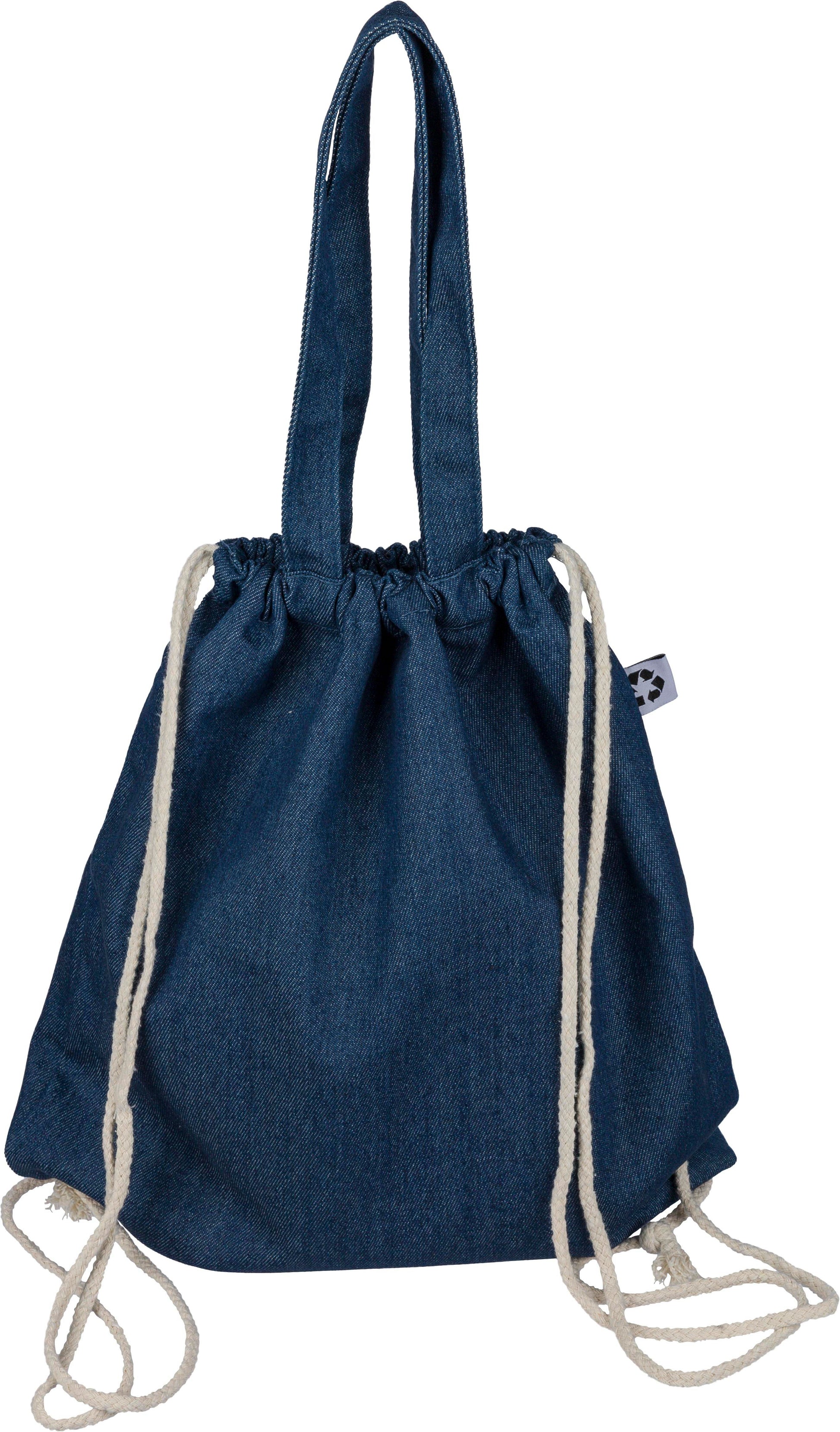 Recycelte Denim-Kordeltasche Dex