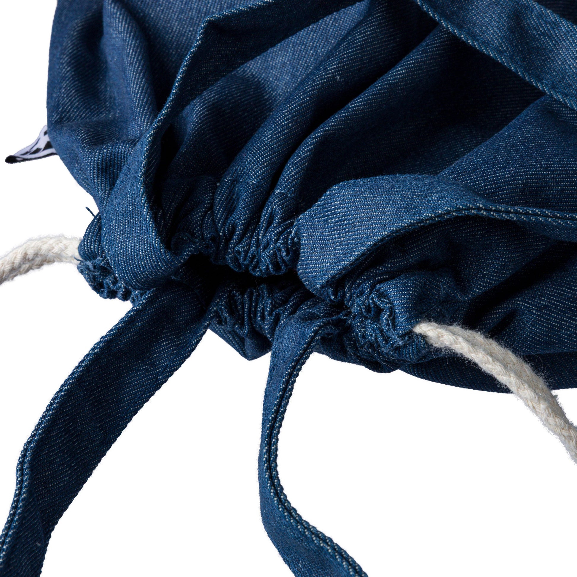 Recycelte Denim-Kordeltasche Dex