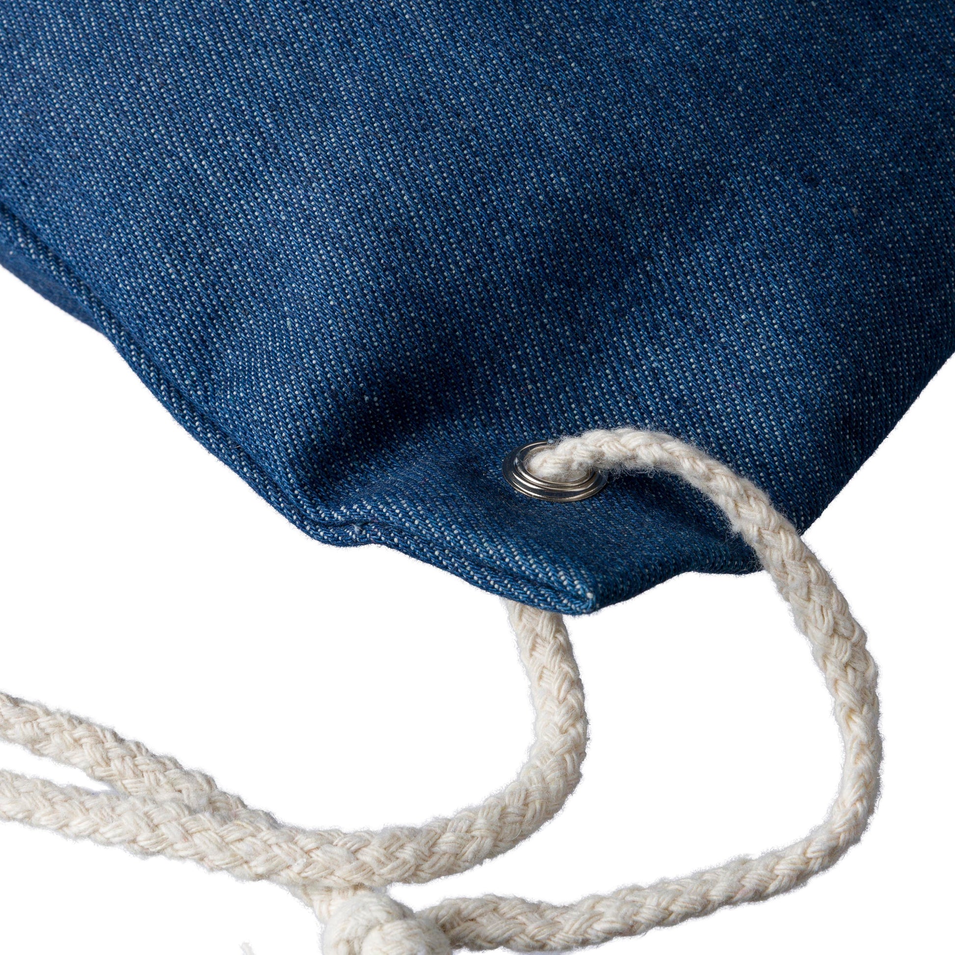 Recycelte Denim-Kordeltasche Dex
