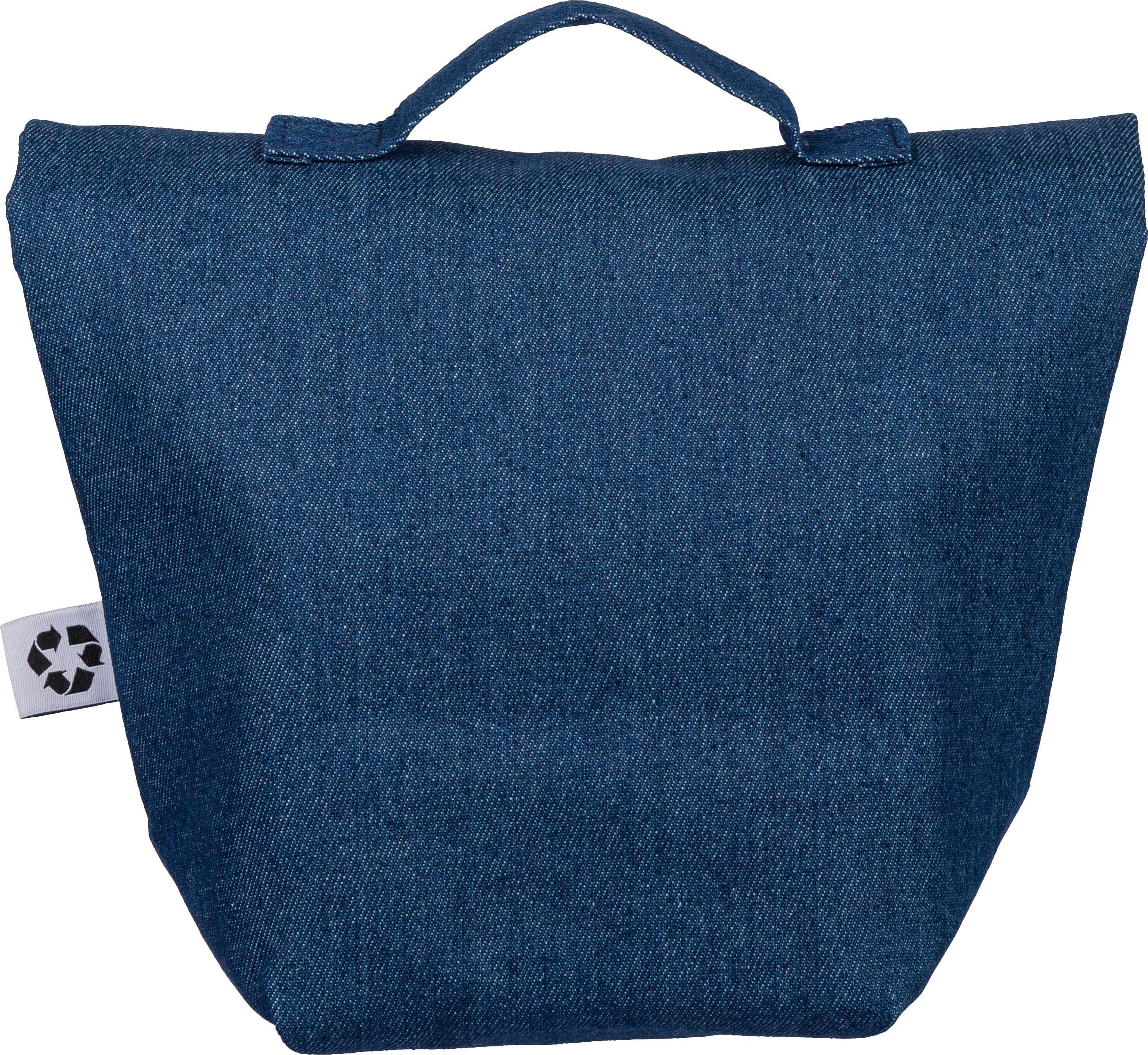 Recycelte Denim-Kühltasche mit Rollverschluss Mira