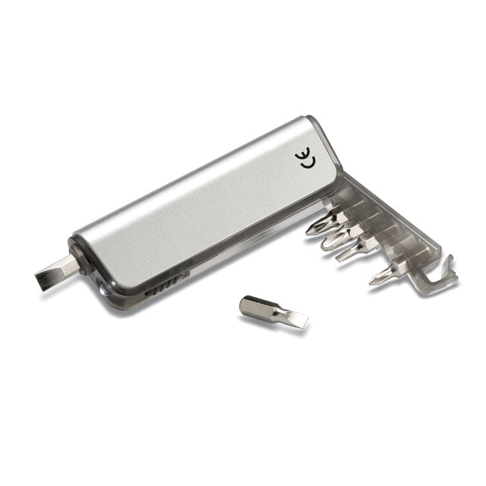 ALUTOOL Taschenlampe mit Werkzeug – Transparent Grau