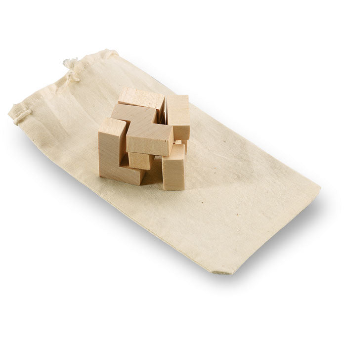 TRIKESNATS Holzpuzzle im Baumwollbeutel – Holz
