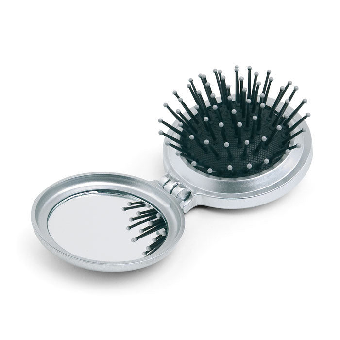 B BEAUTY Haarbürste mit Spiegel – Silber