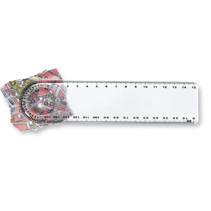 LASTA Lineal mit Lupe/Winkelmesser – Transparent