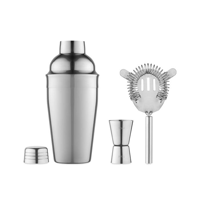 FIZZ Cocktail-Set mit Shaker – Silber Glänzend