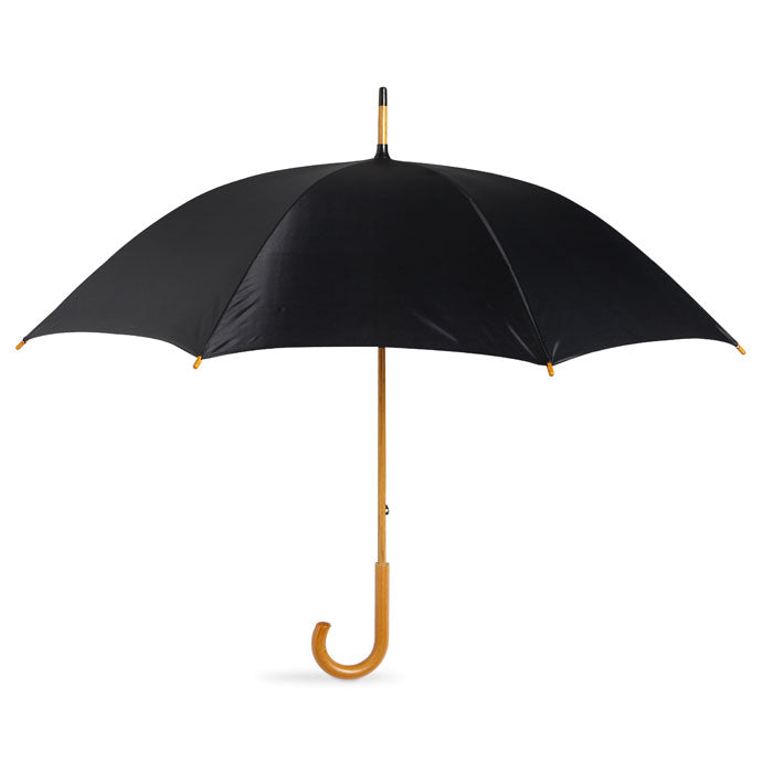 CALA Regenschirm mit Holzgriff – Schwarz