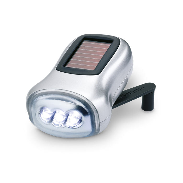 DYNASOL Dynamo Taschenlampe – Mattsilber