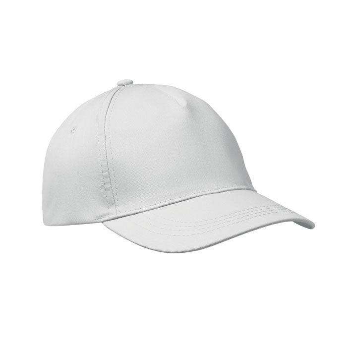 BUZZ Baseball cap 5 panels 160g/m² – Weiß
