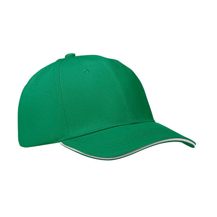 BUFFALO Baseball cap 6 panels 260g/m² – Präriegrün/Weiß