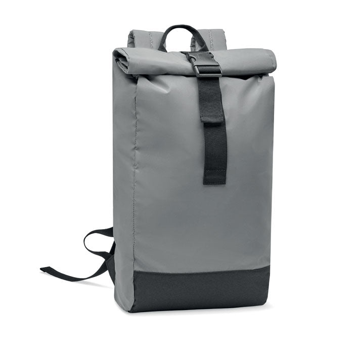 BRIGHT ROLLPACK Reflektierender Rucksack – Mattsilber