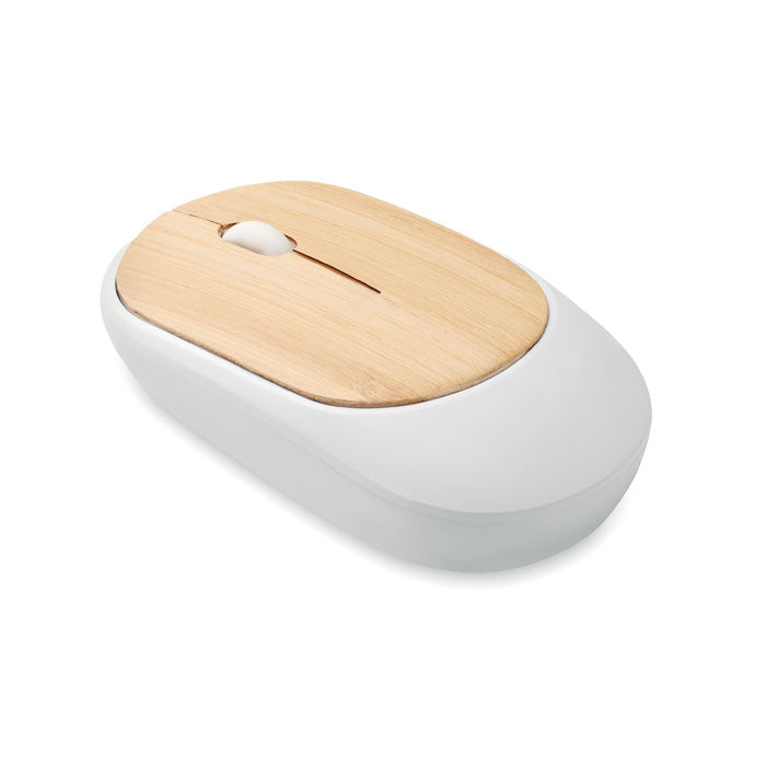 CURVY BAM Optische Mouse Bambus – Weiß