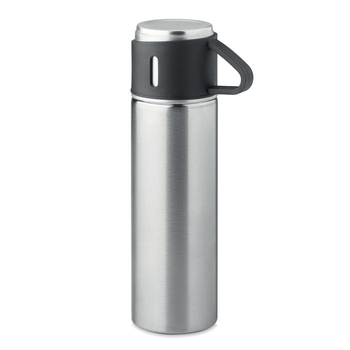 TONIA Flasche und Becher-Set 2tlg. – Mattsilber