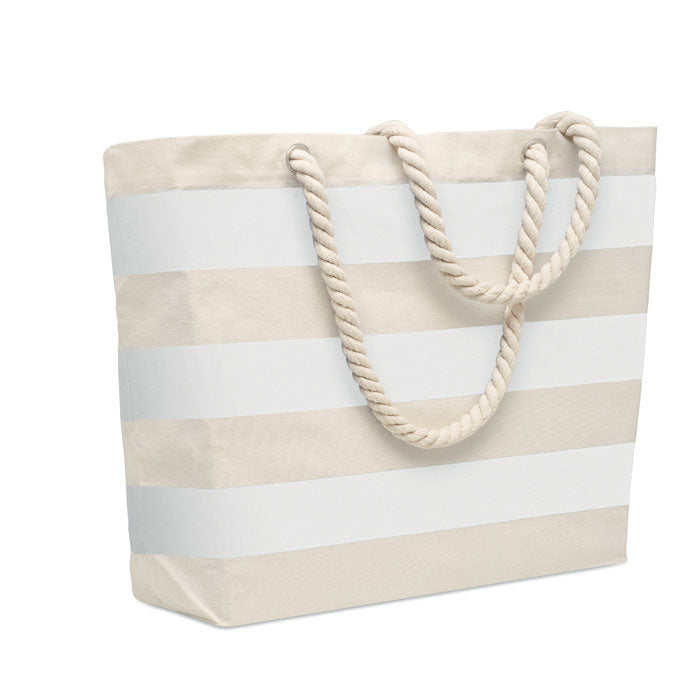 HEAVEN STRIPE Strandtasche Baumwolle 220 g – Weiß