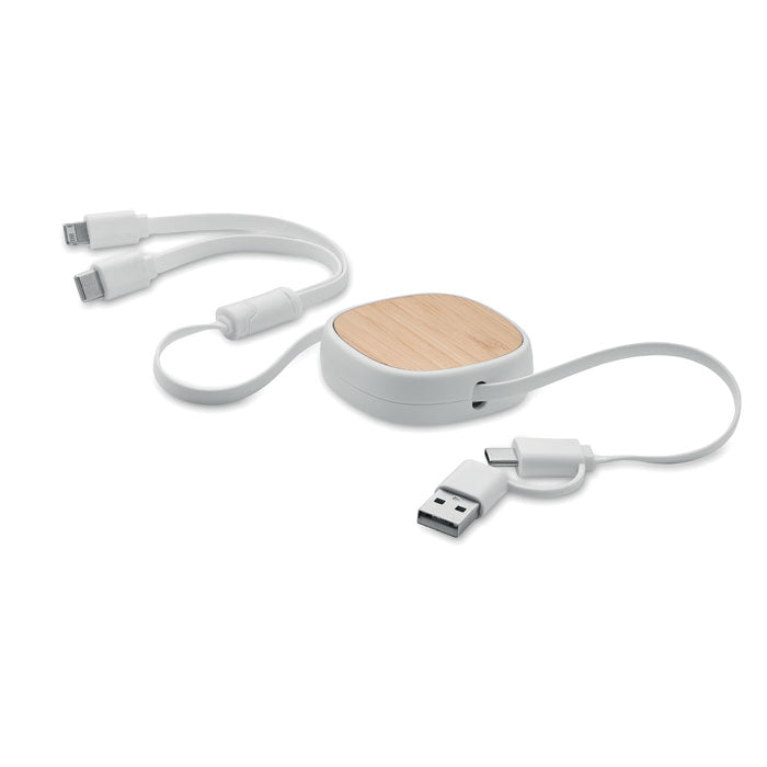 TOGOBAM Einziehbares USB-Ladekabel – Weiß