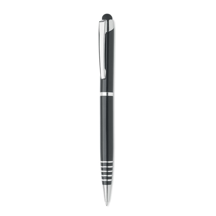FLORINA Drehkugelschreiber mit Stylus – Schwarz