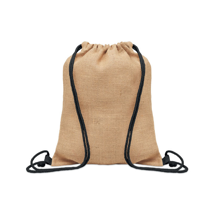 FUKURO Jute Beutel mit Kordelzug – Schwarz