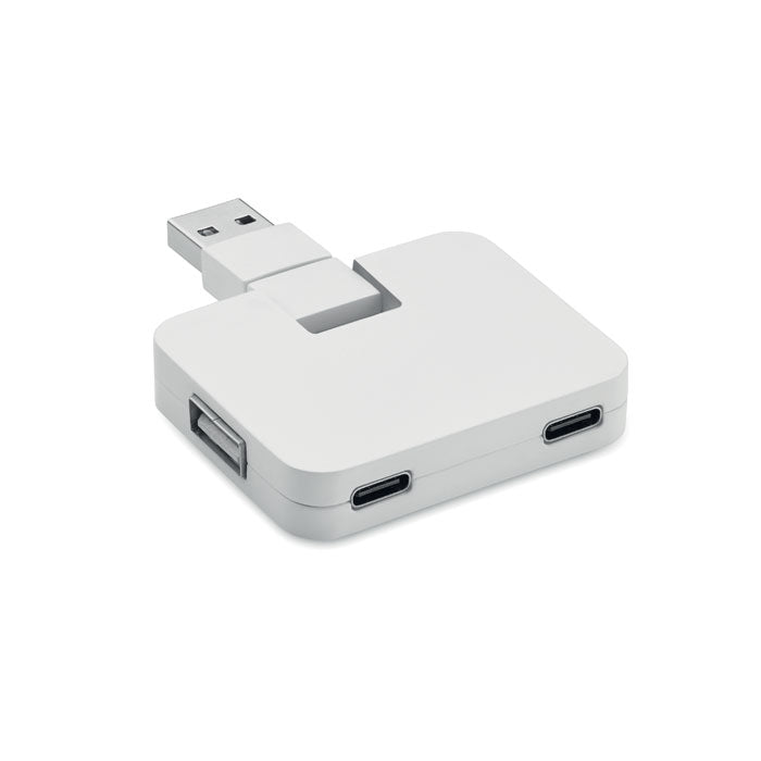 SQUARE-C 4 Port USB Hub – Weiß