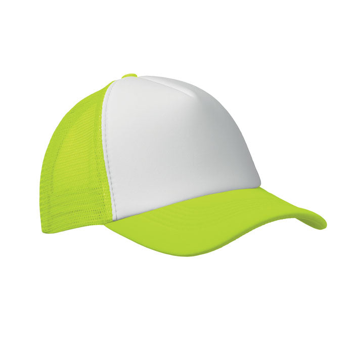 BUBBLE Trucker cap 5 panels – Weiß/Neongelb