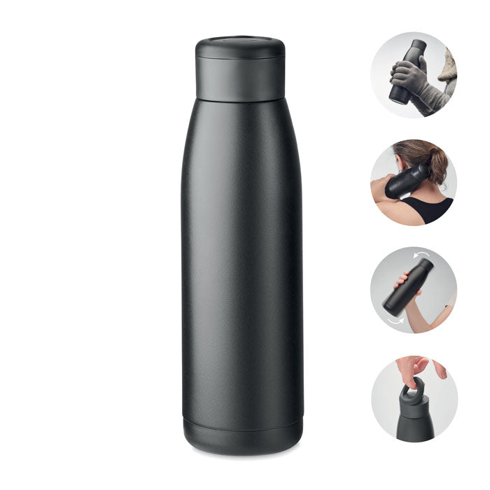 CALEFRIO Doppelwandige Flasche 400 ml – Schwarz