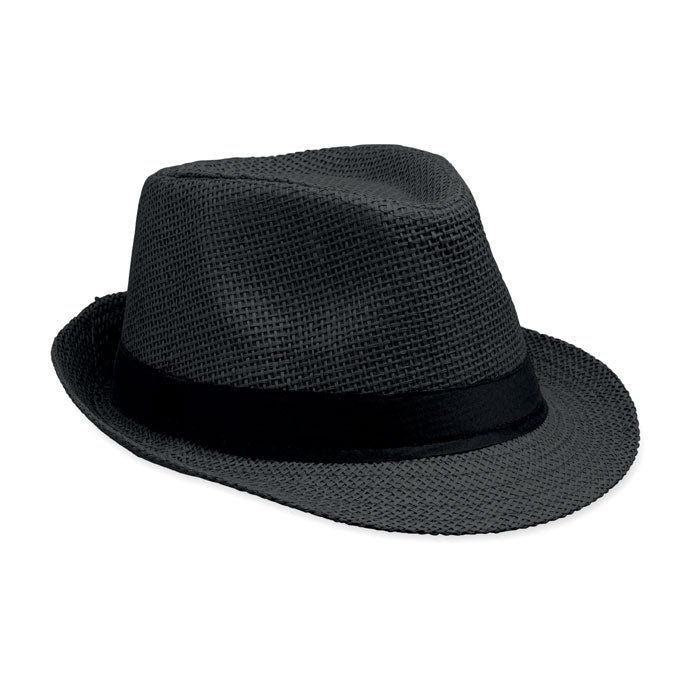 BOOWIE Papierstroh-Hut – Schwarz