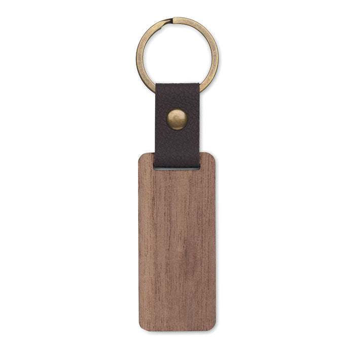NAWKEY Schlüsselring Walnuss und PU – Holz