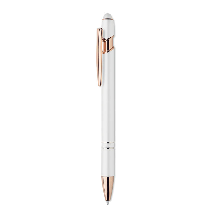SCRIBBLE Druckkugelschreiber Aluminium – Weiß