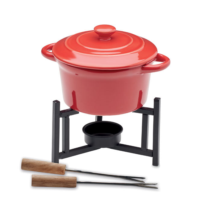 BIG KASE Keramik-Fondue-Set 300 ml – Rot