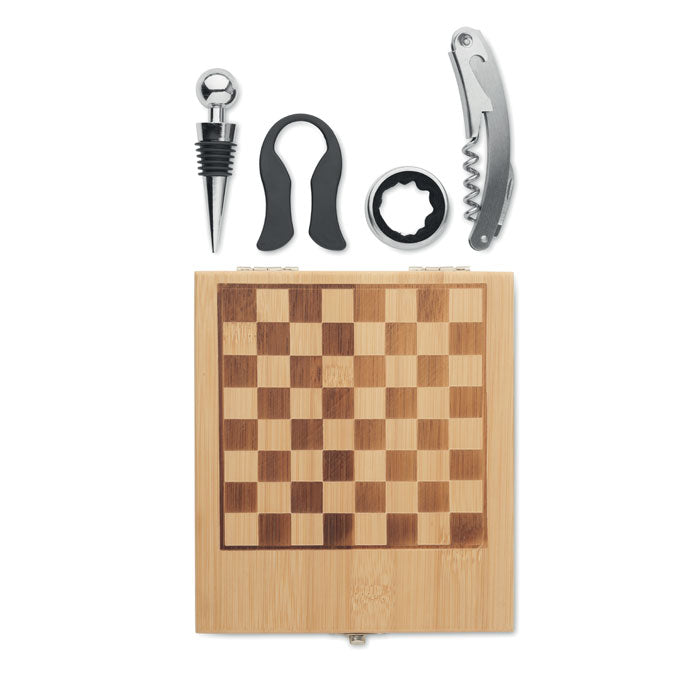 CHESSET Weinset mit Schachspiel