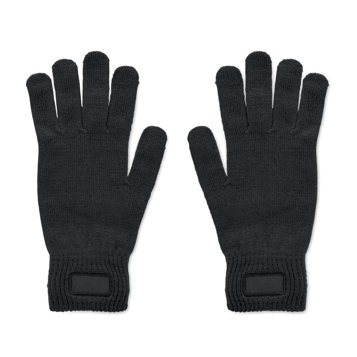 HANDNIT Gestrickte Handschuhe RPET – Schwarz