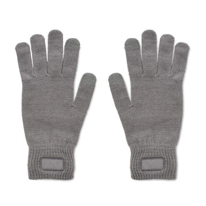 HANDNIT Gestrickte Handschuhe RPET – Steingrau