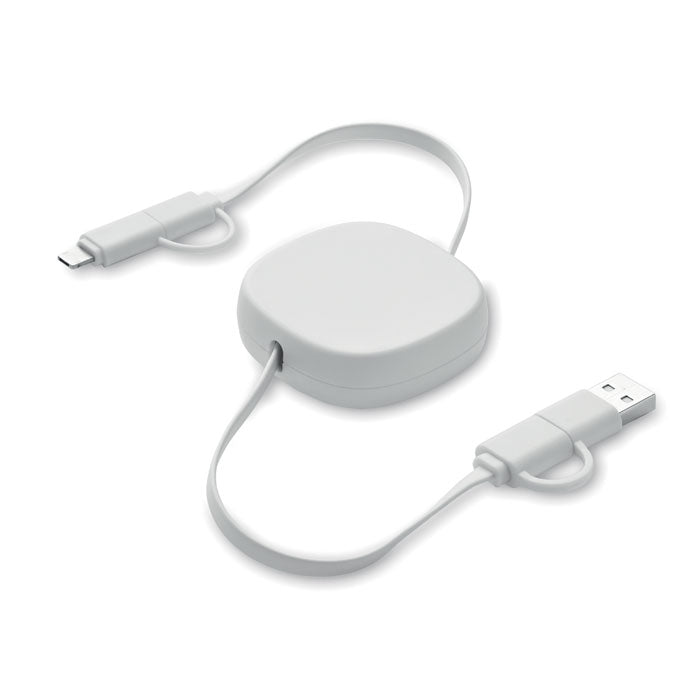 LINEA Einziehbares Ladekabel 60W – Weiß