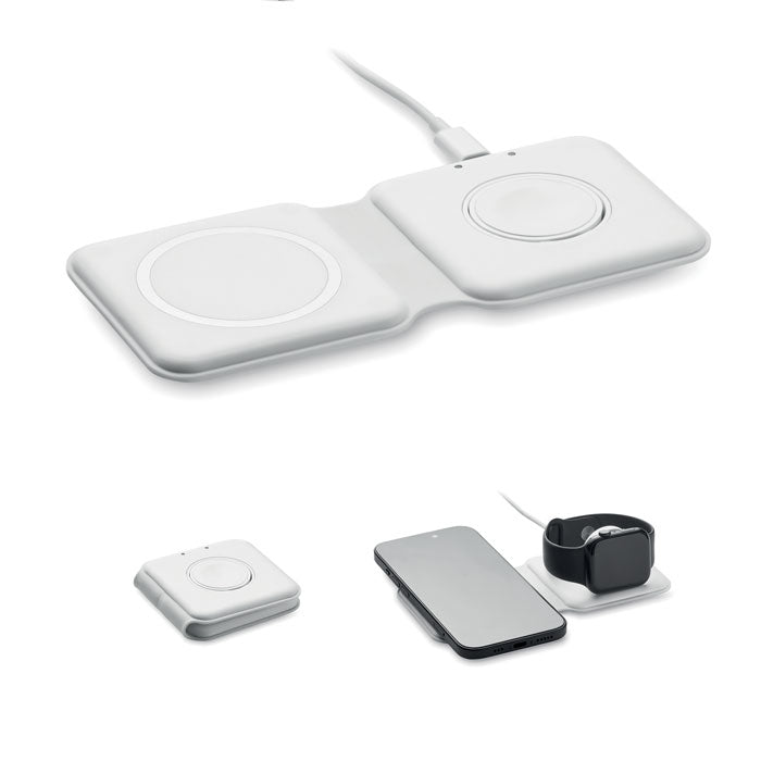 FLIP 2in1 faltbare Ladestation 15W – Weiß