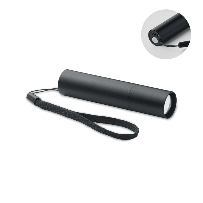 ALUMINATE Wiederaufladbare Taschenlampe – Schwarz