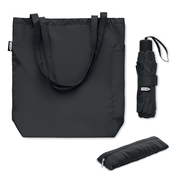 SEATTLE 21" Regenschirm mit Tasche – Schwarz
