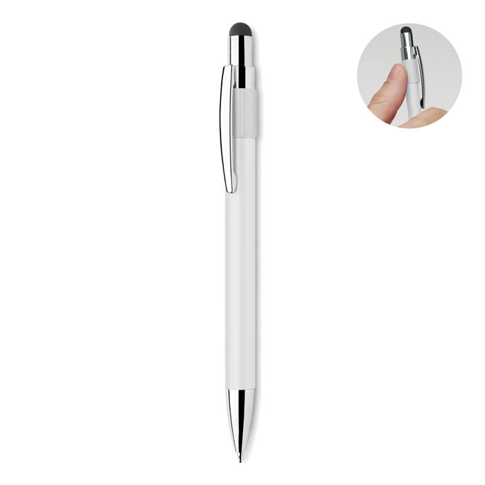 EDD Druckkugelschreiber mit Stylus – Weiß