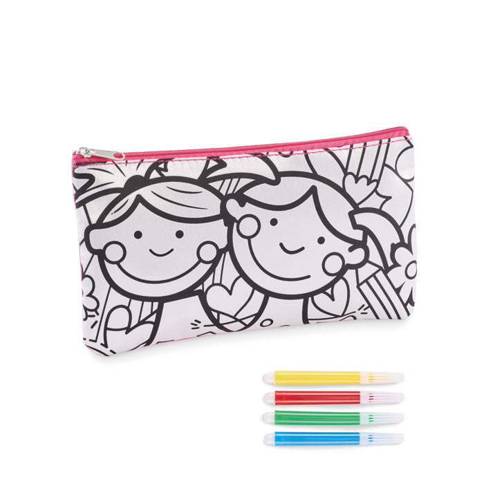 KIDDO Schlampermäppchen mit Stiften – Babyrosa