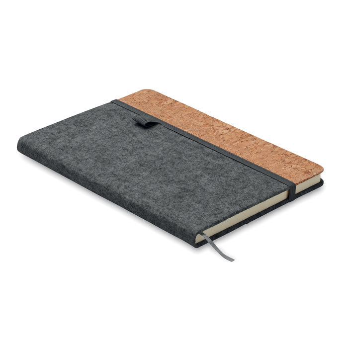 CORKBOOK DIN A5 Notizbuch RPET-Filz – Steingrau