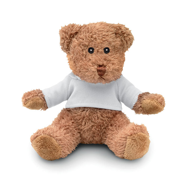 JOHNNY T Teddybär mit T-Shirt – Weiß