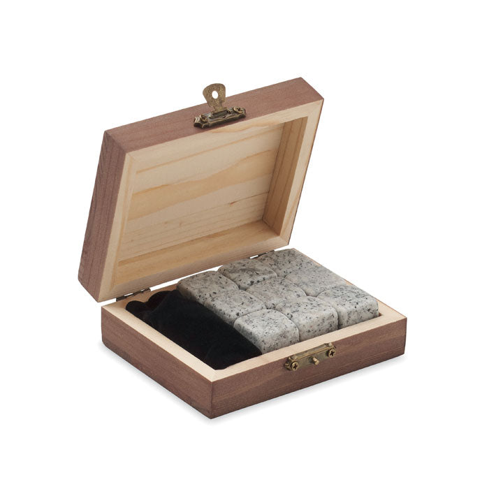 ABERDEEN Stein-Eiswürfel-Set – Holz