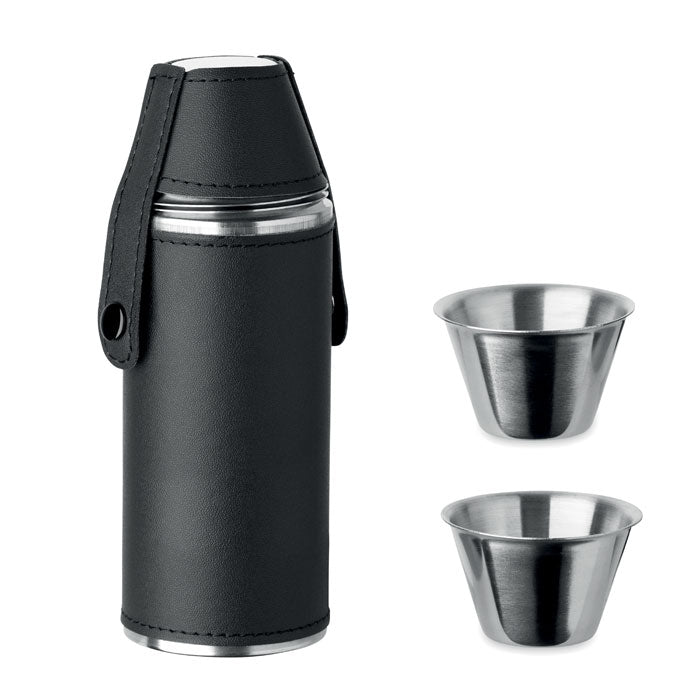 COCOON Flasche mit Schnapsbechern – Schwarz